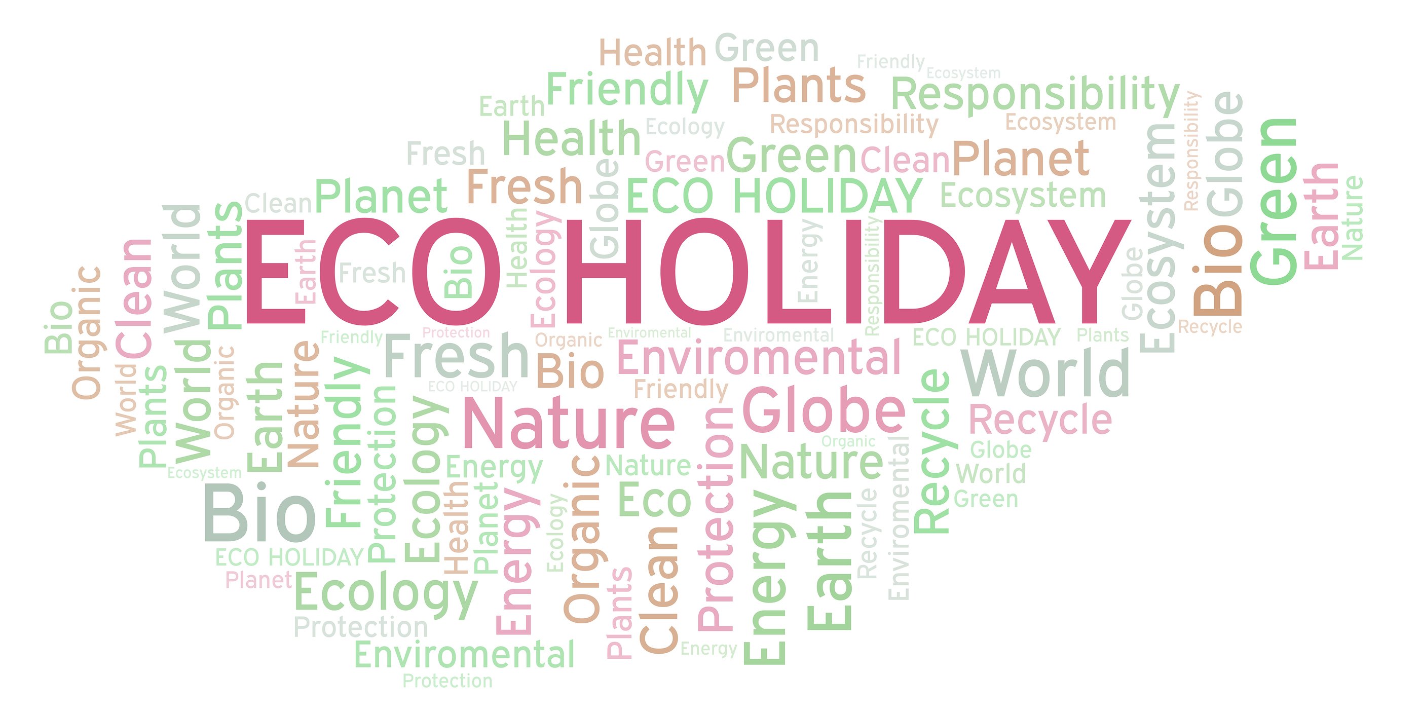 eco holiday word cloud