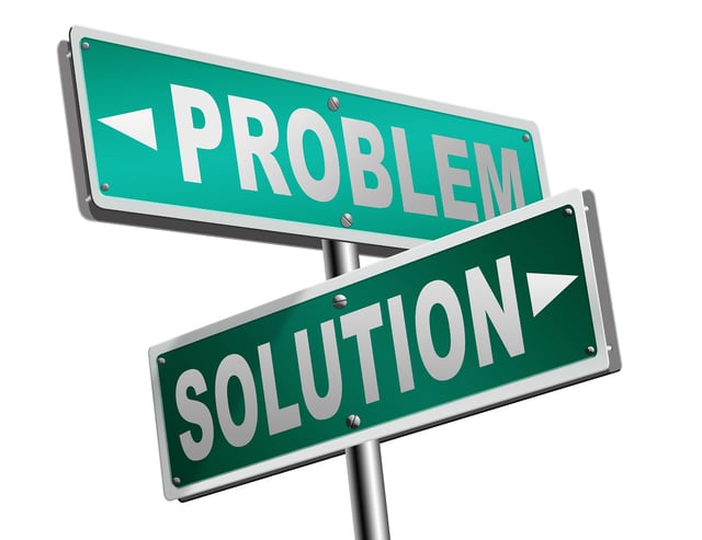 problem and solution street sign