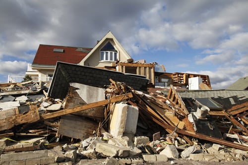 house debris after hurricane