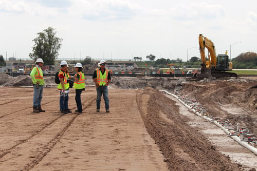 4 construction workers on site