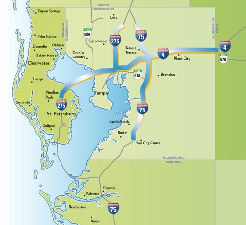 Tampa Bay Express map