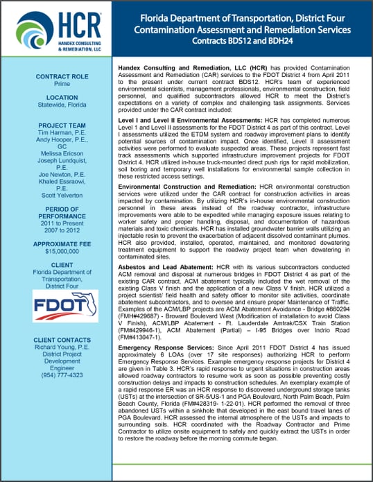 Contamination Services Remediation Project Profiles HCR